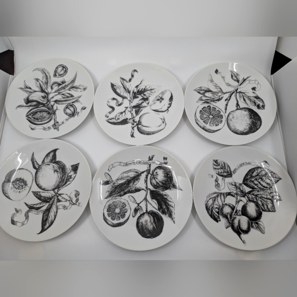 Lot of 6 vintage Bareuther waldsassen Bavaria porcelain plates 7 3/4"